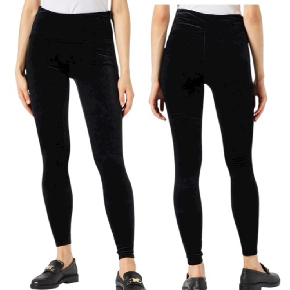 Spanx Black Velvet Leggings Size 3X Comfortable Fall Winter Cozy Casual
